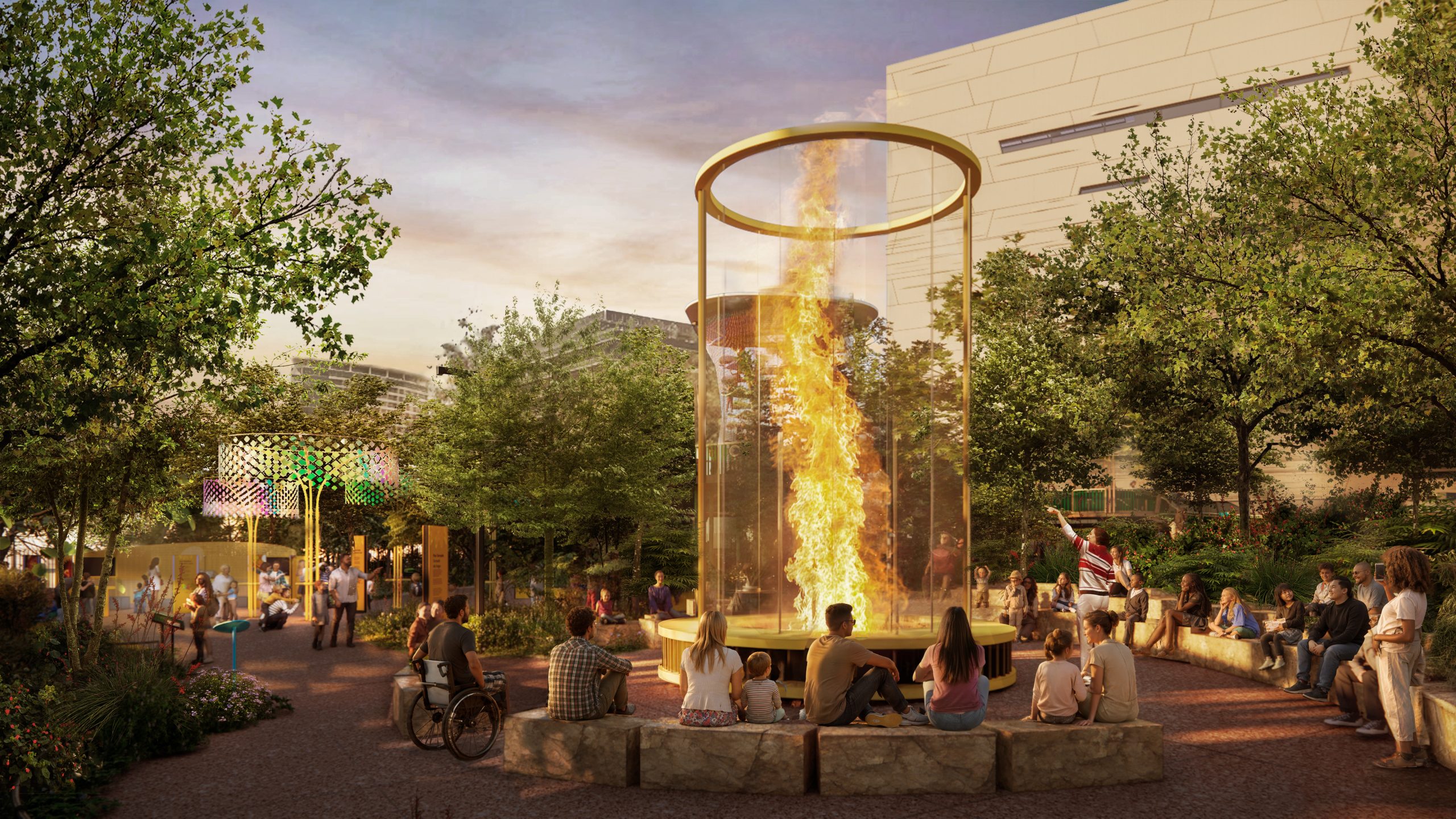 Rendering of fire tornado exhibit