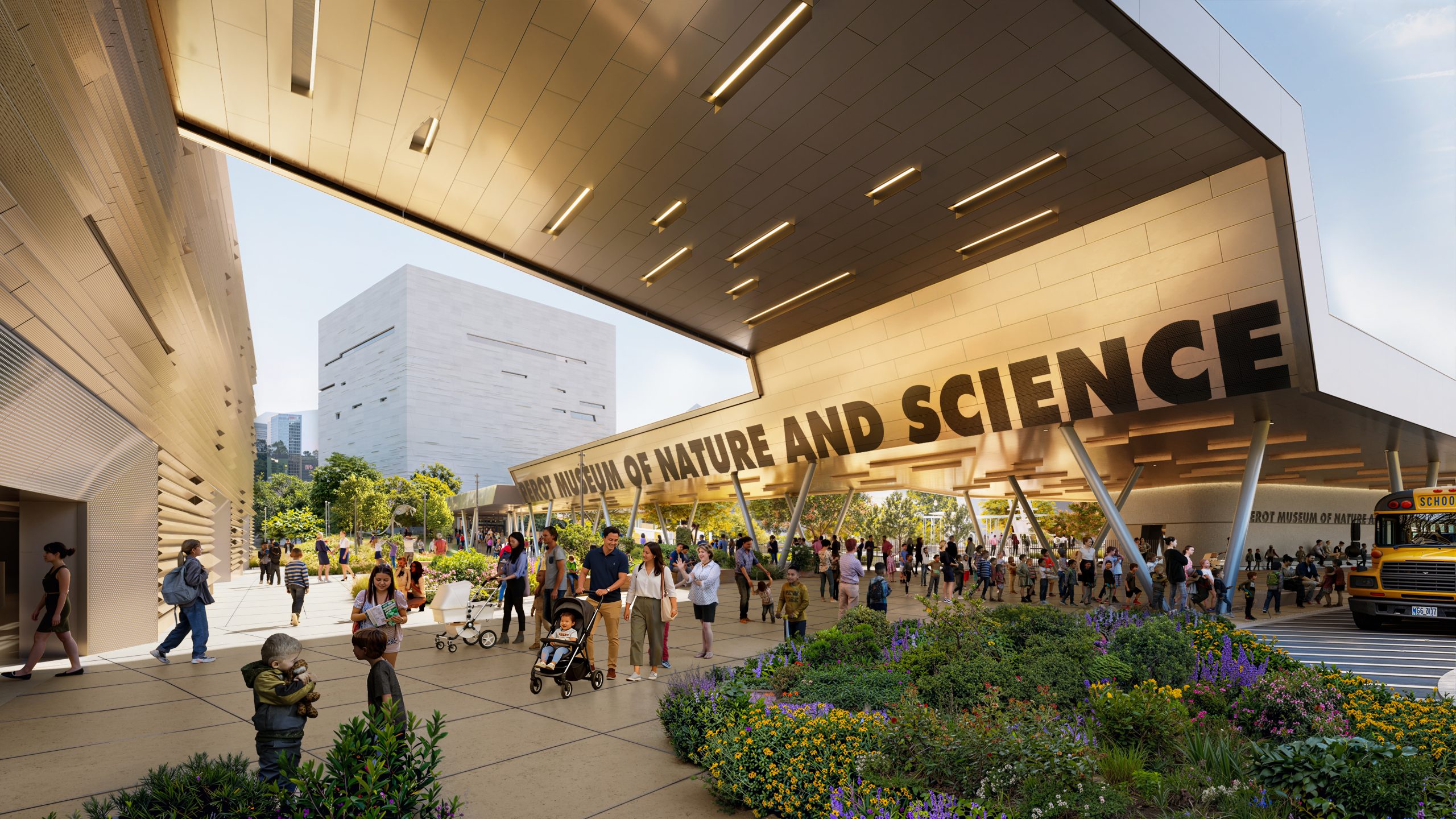 Rendering of new exterior arrival plaza