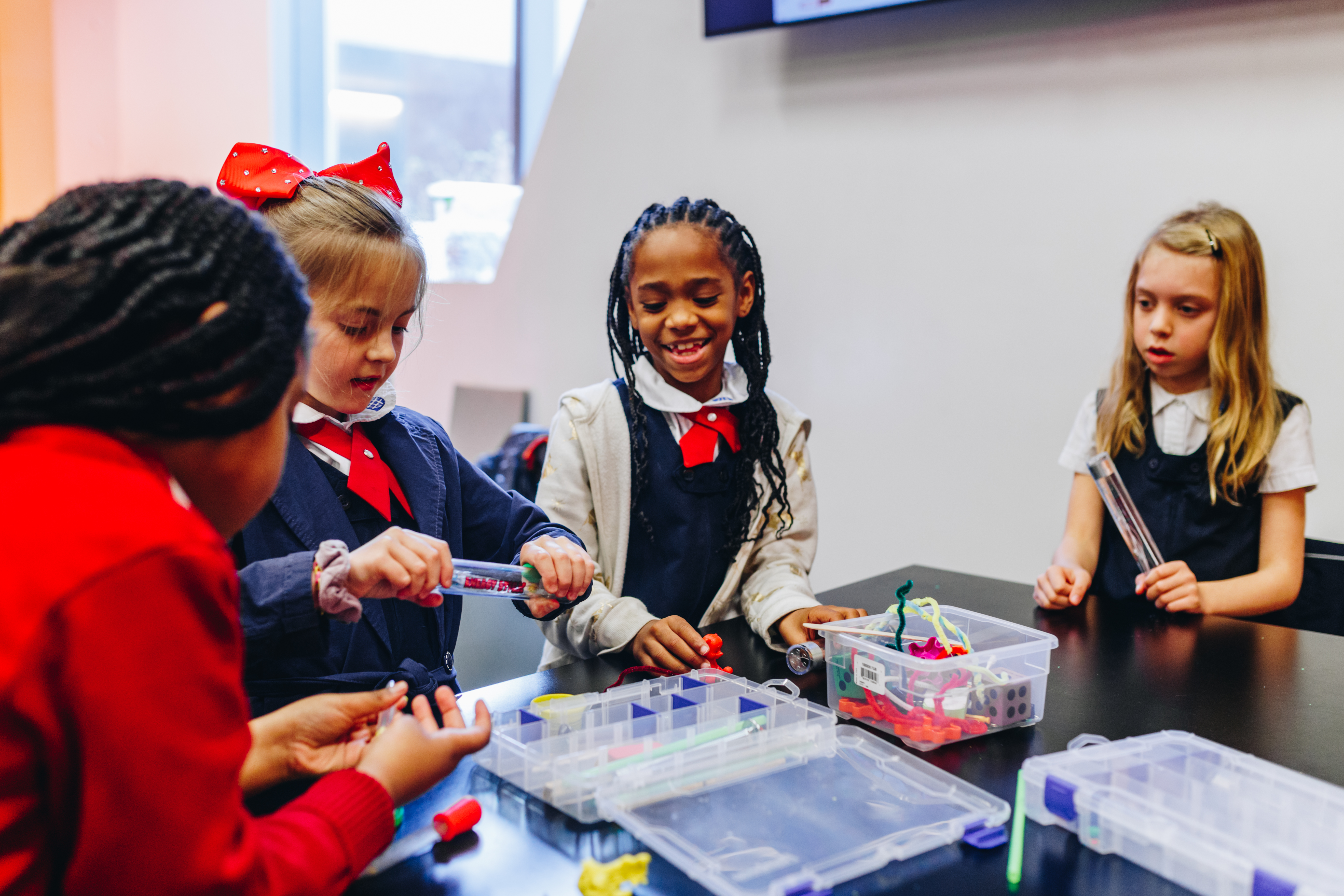 Students doing activities at the Museum