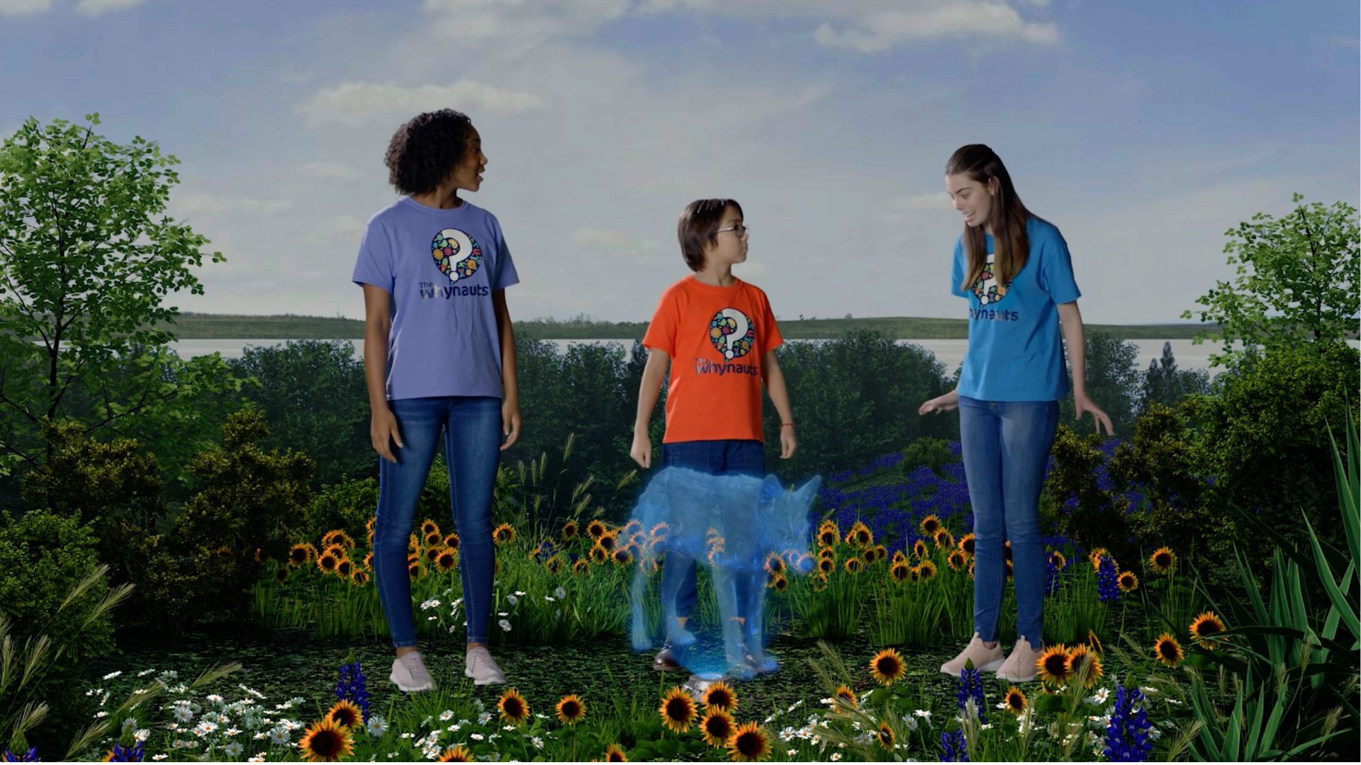 Kids staying in garden