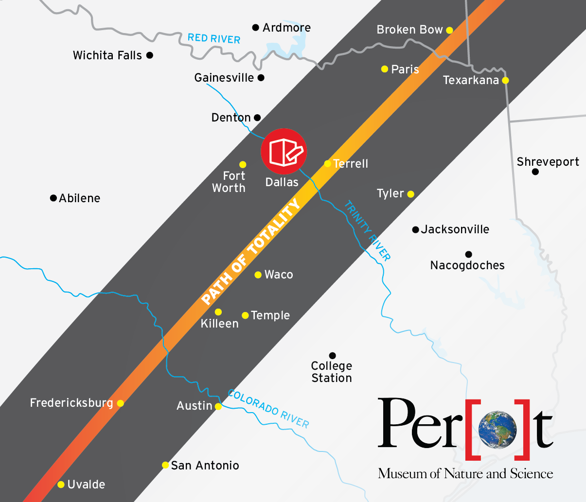 2024 Total Eclipse path through Texas