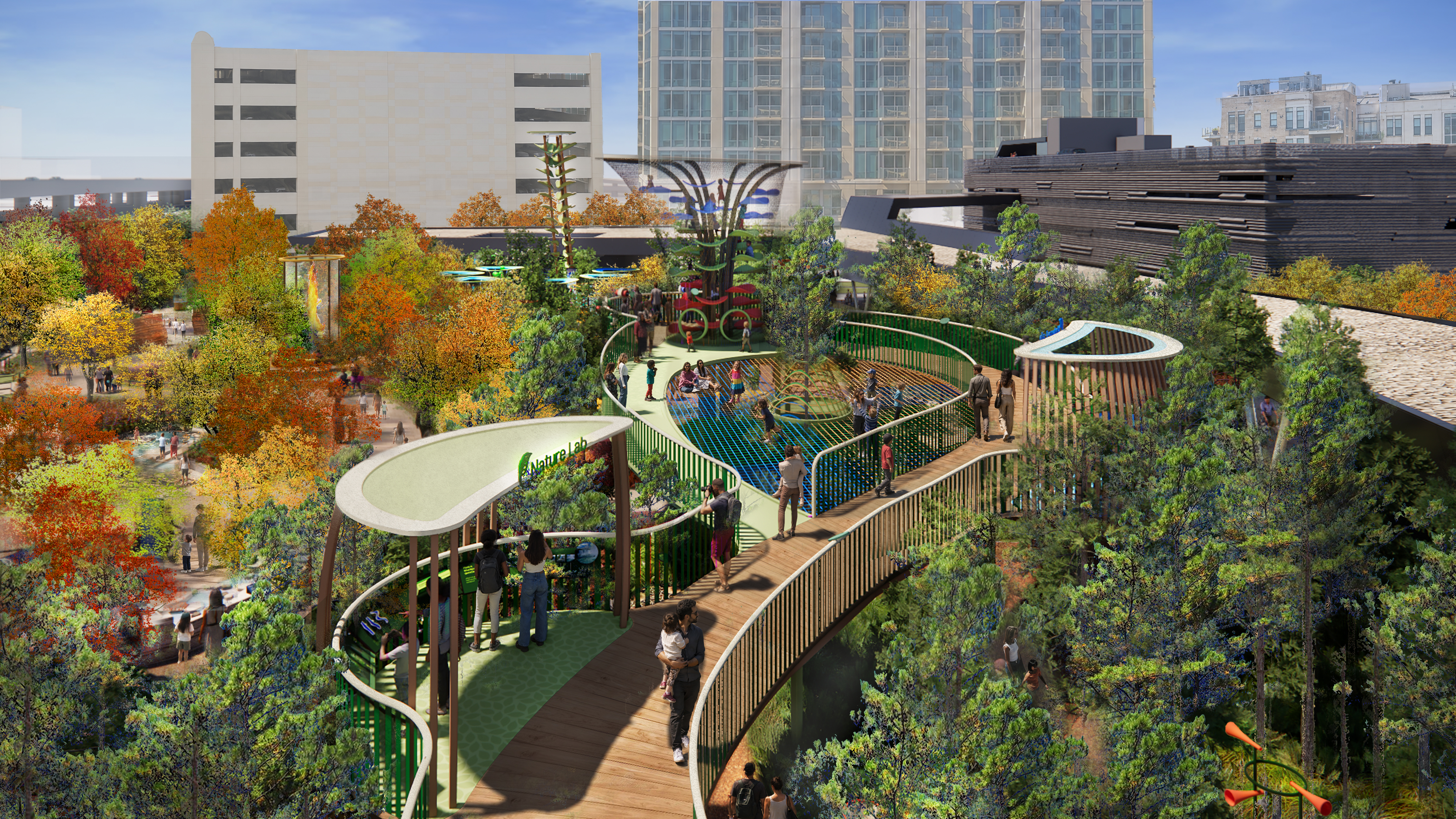 Rending of outdoor exhibit space