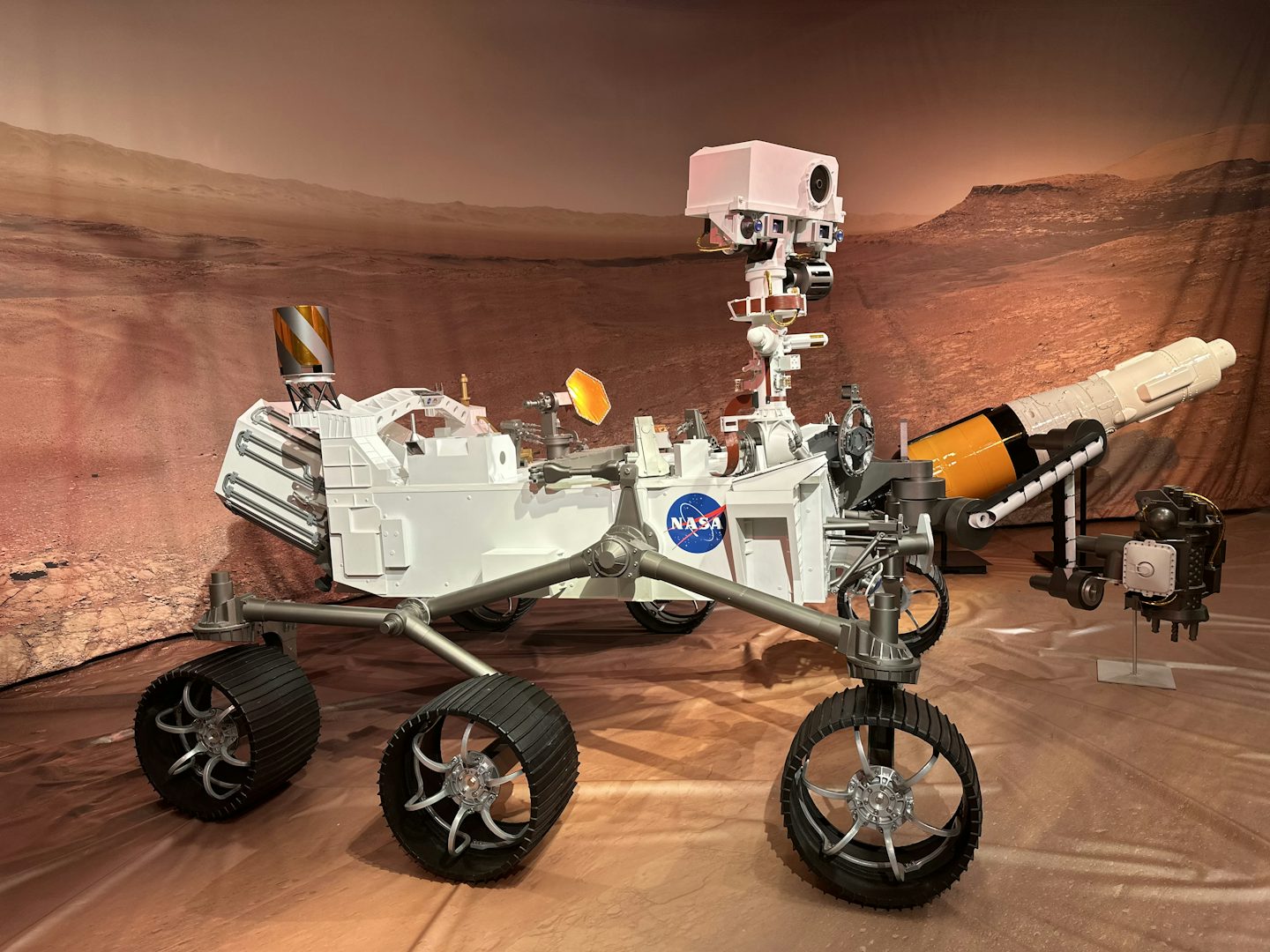 Photo of Perseverance rover on display at Perot Museum