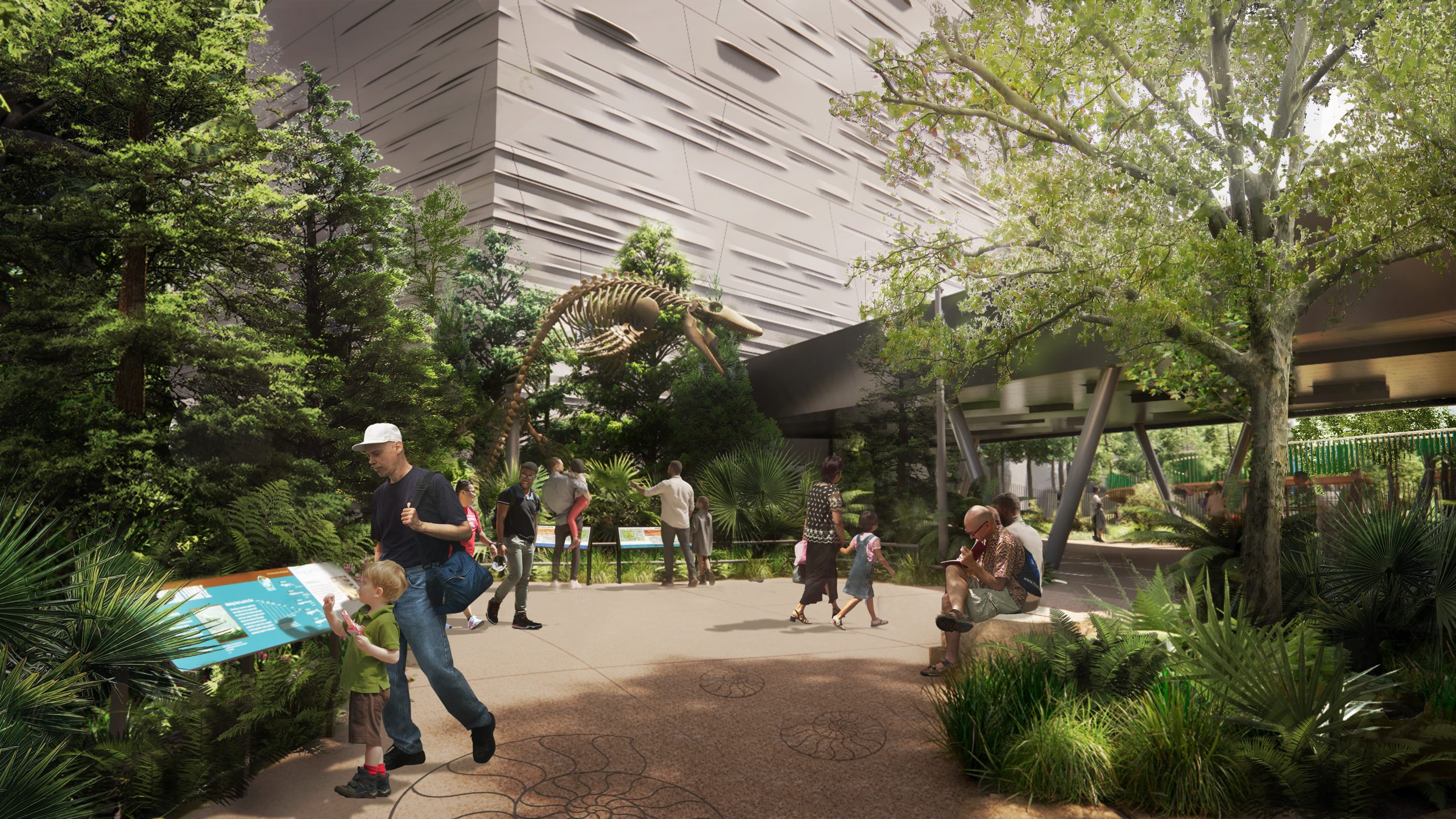 Rendering of Paleontology Garden