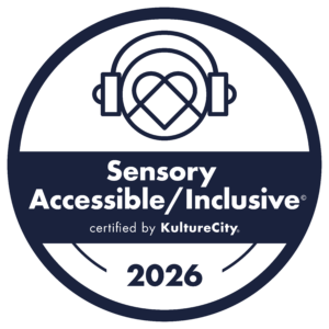 Logo badge reading Sensory Accessible/Inclusive, certified by KultureCity, 2026